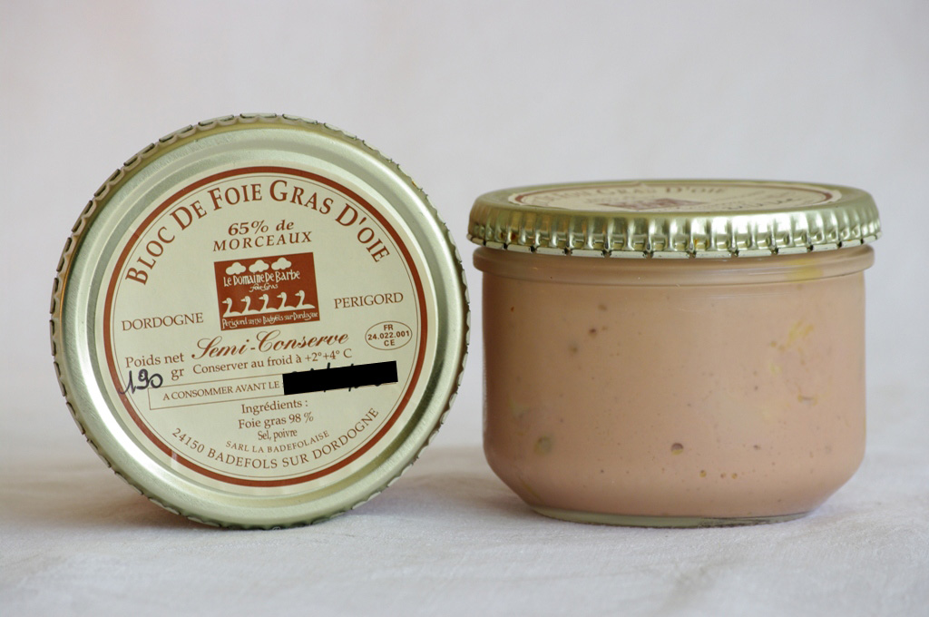 Bloc de foie gras d'oie mi-cuit - Domaine de Barbe